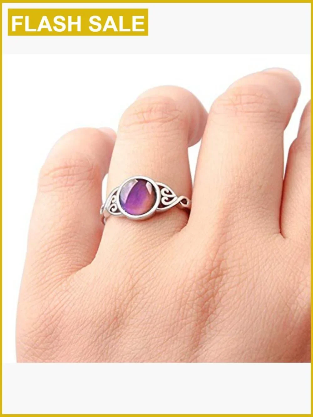 Vintage Sterling Silver Ring - Color Changing Mood Stone